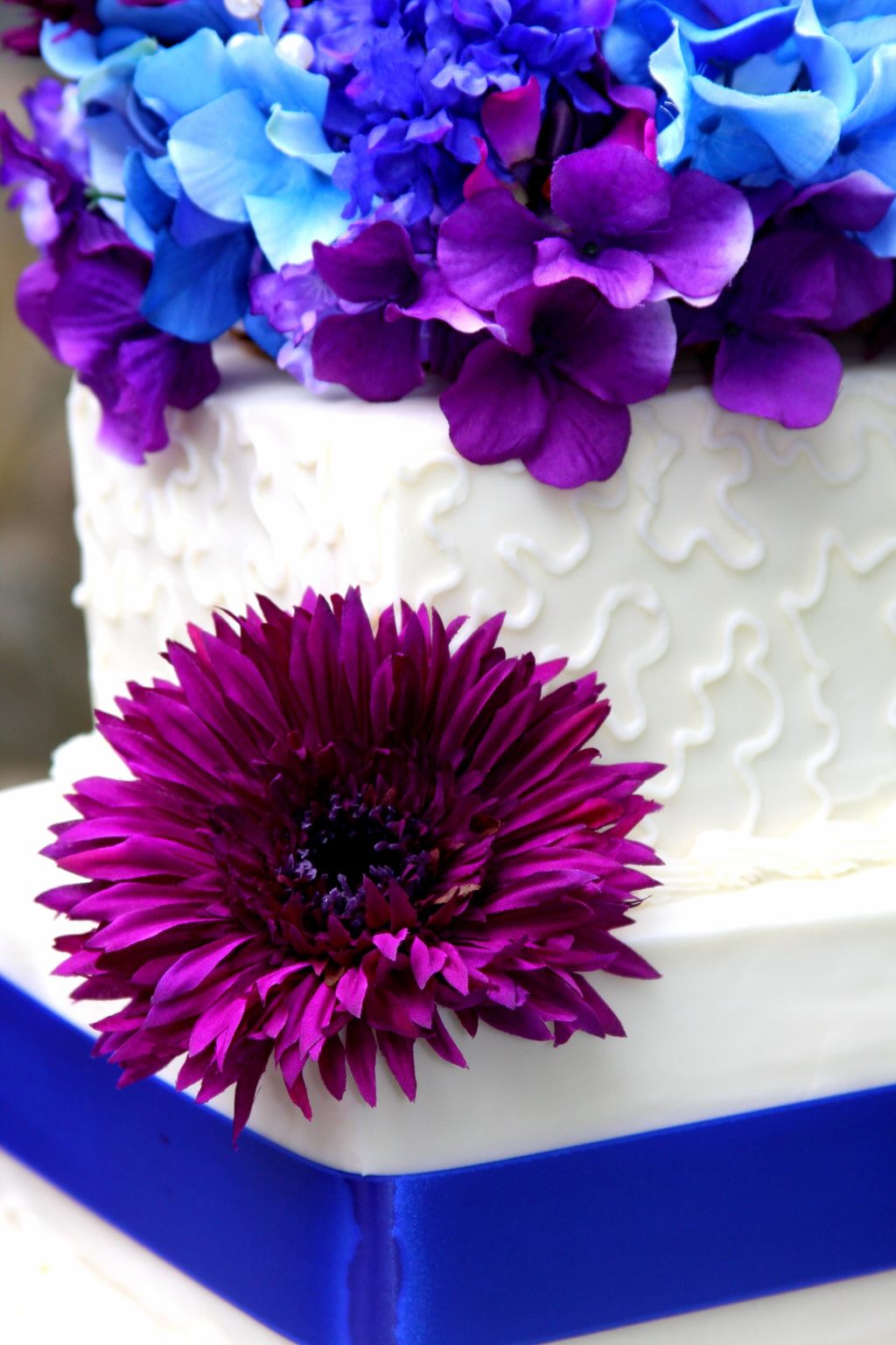 Blue Ribbon Wedding Cake Roanoke VA by Sarah Blanchard